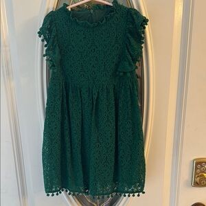 Elegant Green Lace Kids Dress